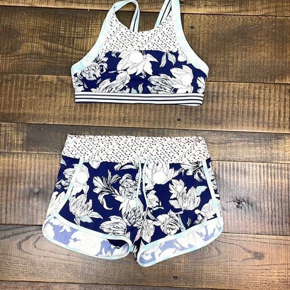 Athleta Swim Athleta Girl Floral Island Time Upf 5 Bikini Top Boy